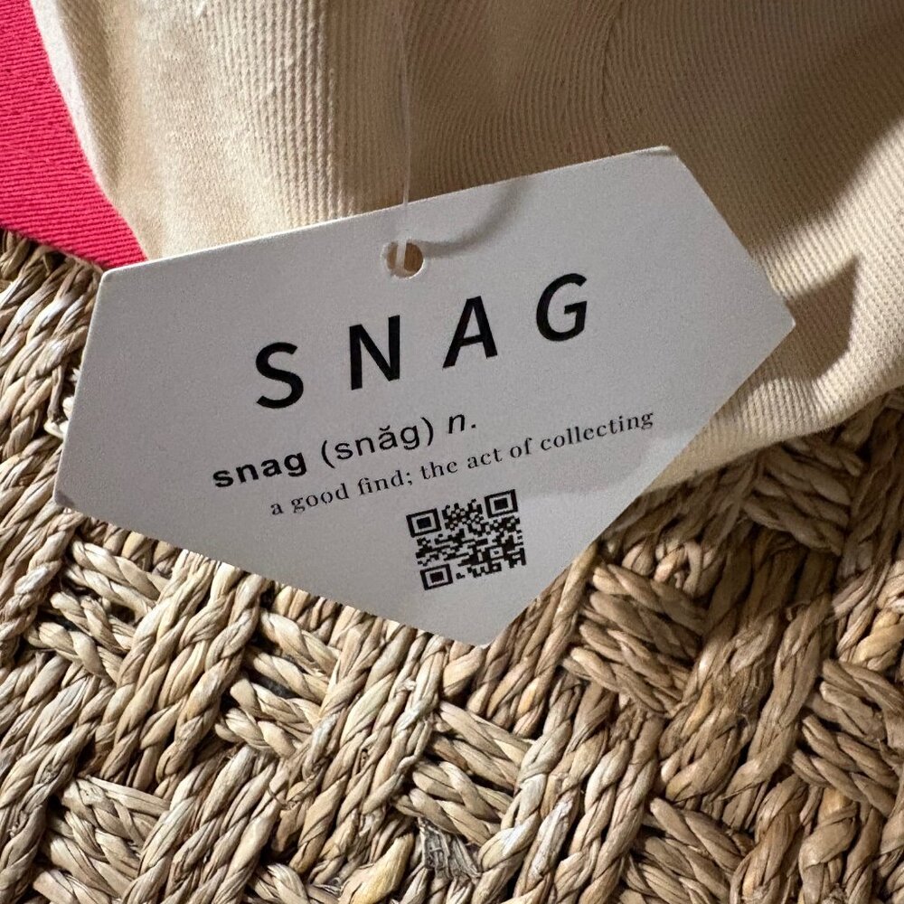 NWT Snag beige & red color block snapback baseball cap - Picture 8 of 8